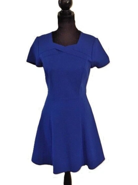 Halston Heritage Dresses & Skirts - Halston Heritage Cobalt Blue Ponte Fit &Flare Skater Dress Sz-8 NWT Retail $375